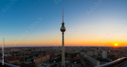 Panoramic view over Berlin with TV Tower  Alex .