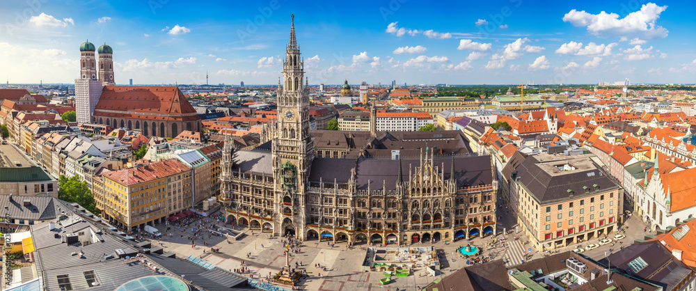 Naklejka premium Panorama panoramę miasta Monachium, Monachium, Niemcy