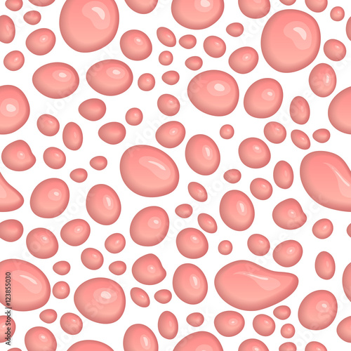 Pink drops of bubble gum.