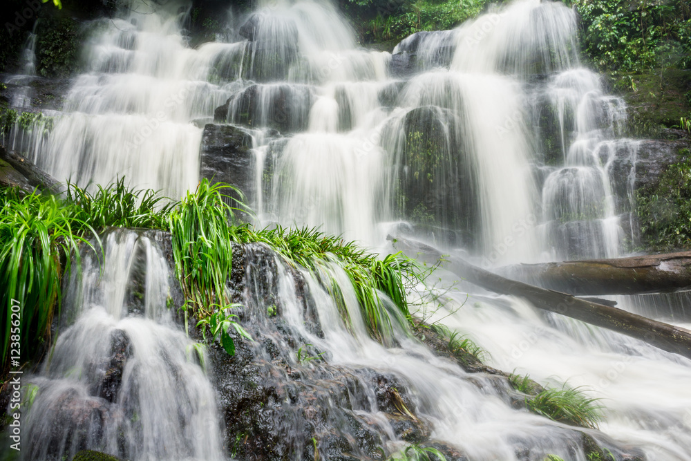 Mun Dang Waterfall in deep forest fresh green rain season in Tha Mun Dang Waterfall in deep forest fresh green rain season in Tha