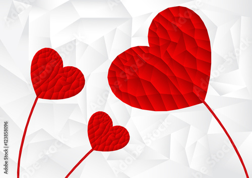 polygon red heart arrange i...