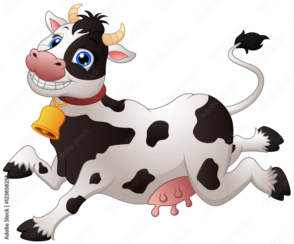 Happy cartoon cow Stock Vector | Adobe Stock
