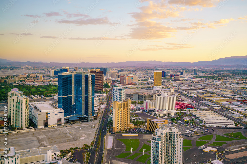 Fototapeta premium Aerial view of Las Vegas strip in Nevada