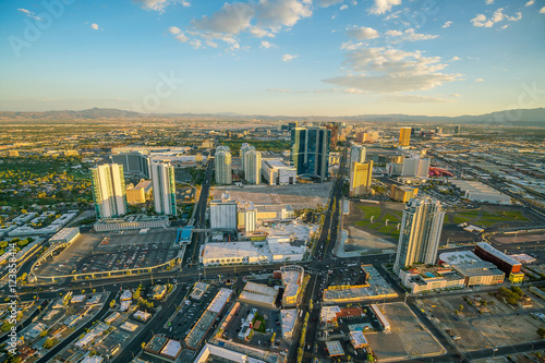 Aerial view of Las Vegas strip in Nevada