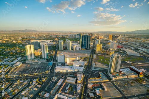 Photography Aerial view of Las Vegas strip in Nevada