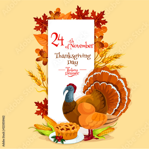 Thanksgiving Day invitation card template