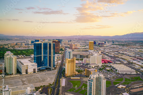 Aerial view of Las Vegas strip in Nevada