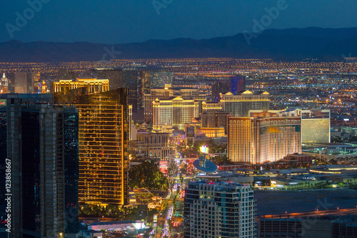 Aerial view of Las Vegas strip in Nevada