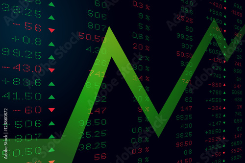 Digital number on stock price board