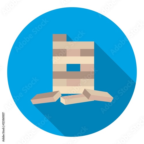 Jenga icon in flat style isolated on white background. Board games symbol stock vector illustration.