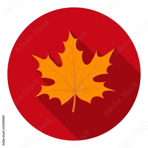 Maple leaf icon in flat style isolated on white background. Canadian Thanksgiving Day symbol stock vector illustration.