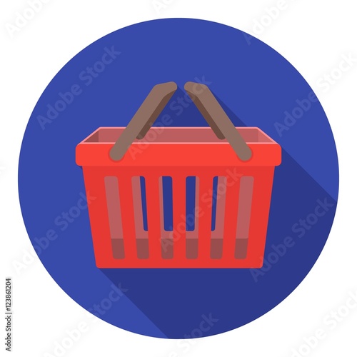 Shopping busket icon in flat style isolated on white background. E-commerce symbol stock vector illustration.