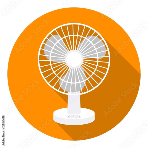 Fan icon in flat style isolated on white background. Household appliance symbol stock vector illustration.