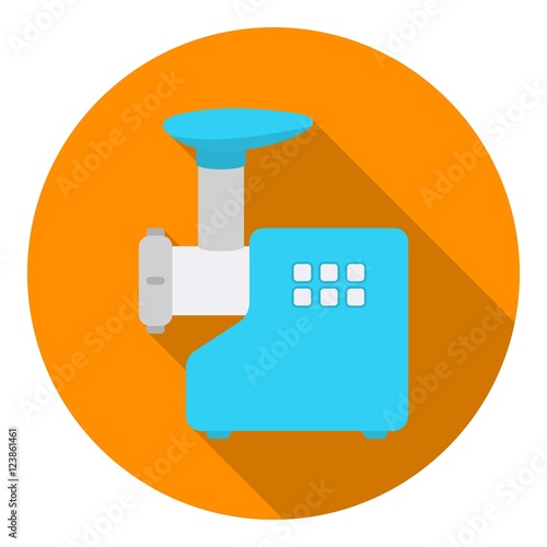 Electical meat grinder icon in flat style isolated on white background. Household appliance symbol stock vector illustration.