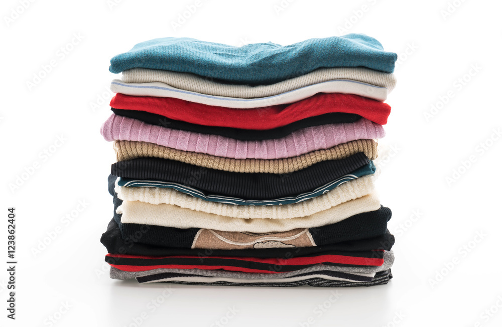 stacks of clothing on white stacks of clothing on white