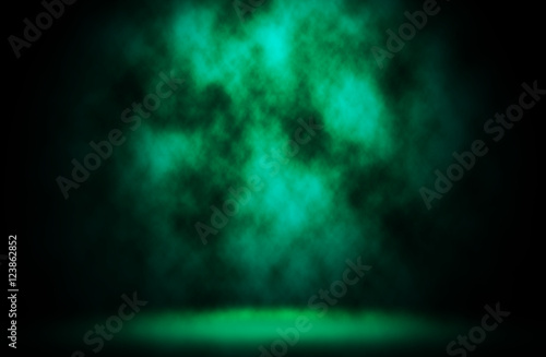 Dark green smoke design background.
