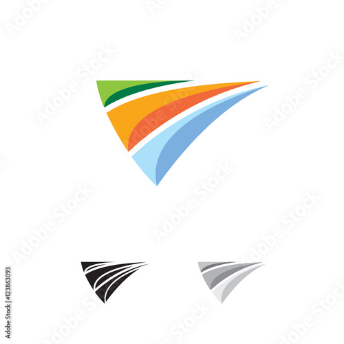abstract swoosh dimensional logo