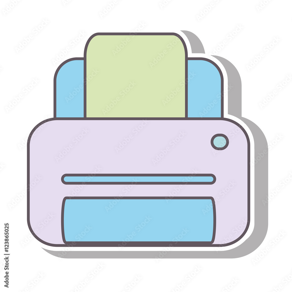 printer technology device with paper icon over white background. vector illustration printer technology device with paper icon over white background. vector illustration
