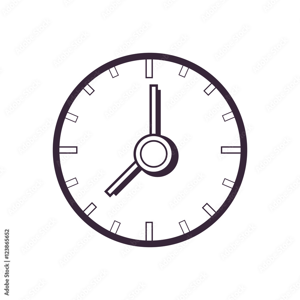 clock time device icon over white background. vector illustration clock time device icon over white background. vector illustration