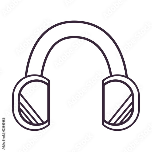 headphones music device icon over white background. vector illustration