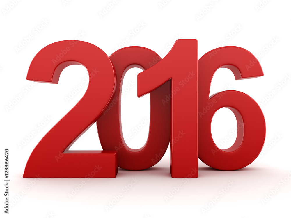 3D rendering 2016 New Year digits 3D rendering 2016 New Year digits