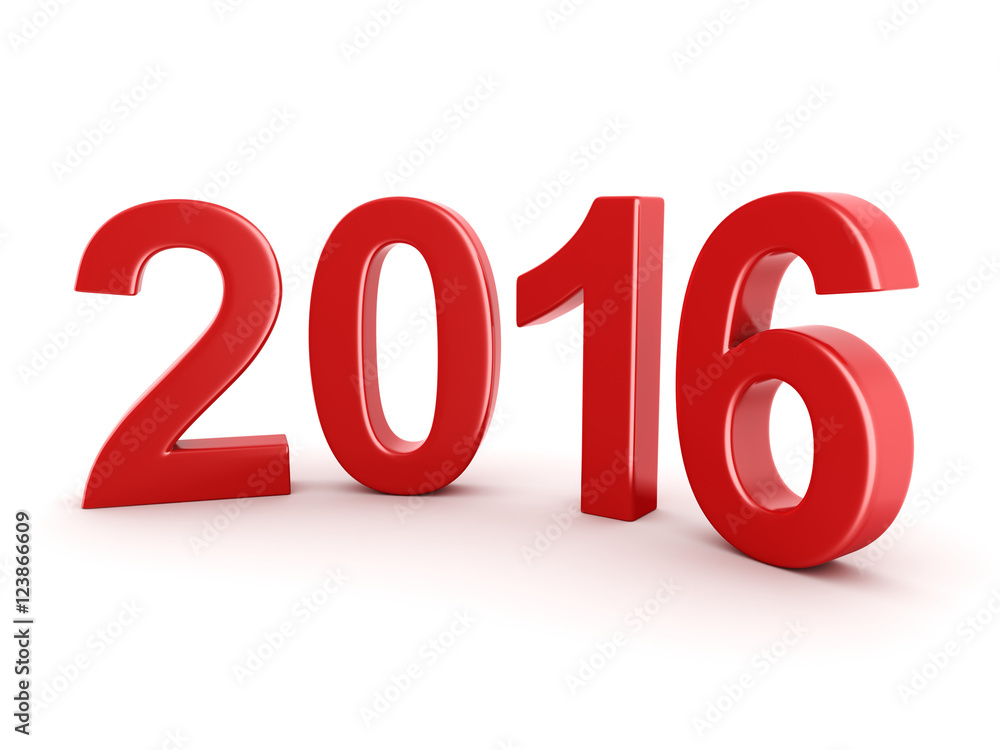 3D rendering 2016 New Year digits 3D rendering 2016 New Year digits