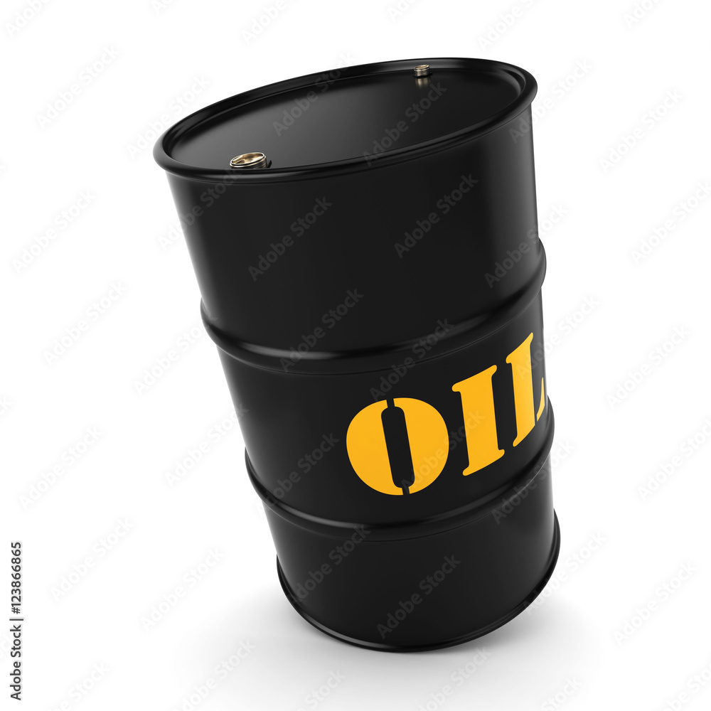 3D rendering Black oil barrel 3D rendering Black oil barrel