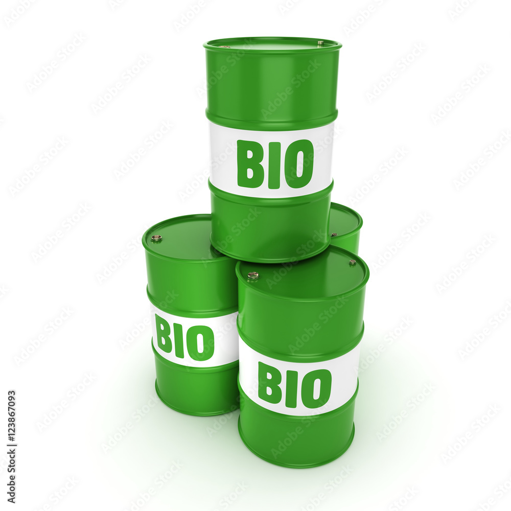 3D rendering barrel of biofuels