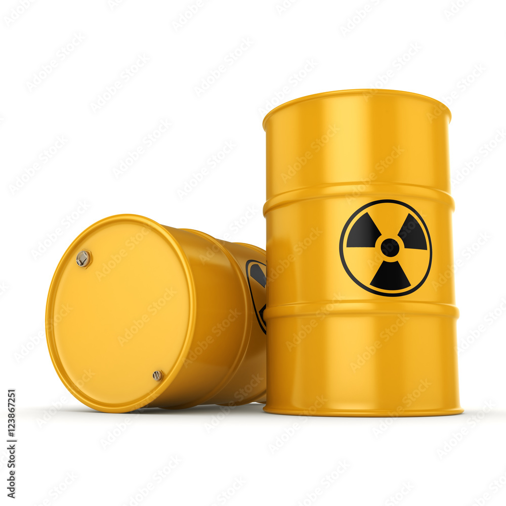 3D rendering radioactive barrels 3D rendering radioactive barrels