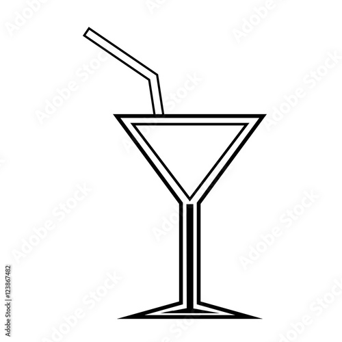 cocktail glass liquor drink over white background. vector illustration