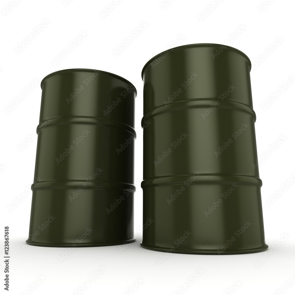 3D rendering khaki barrels 3D rendering khaki barrels