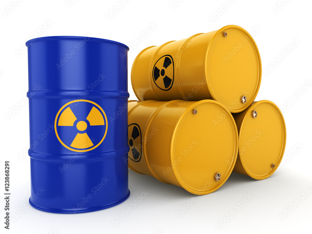 3D rendering radioactive barrels 3D rendering radioactive barrels