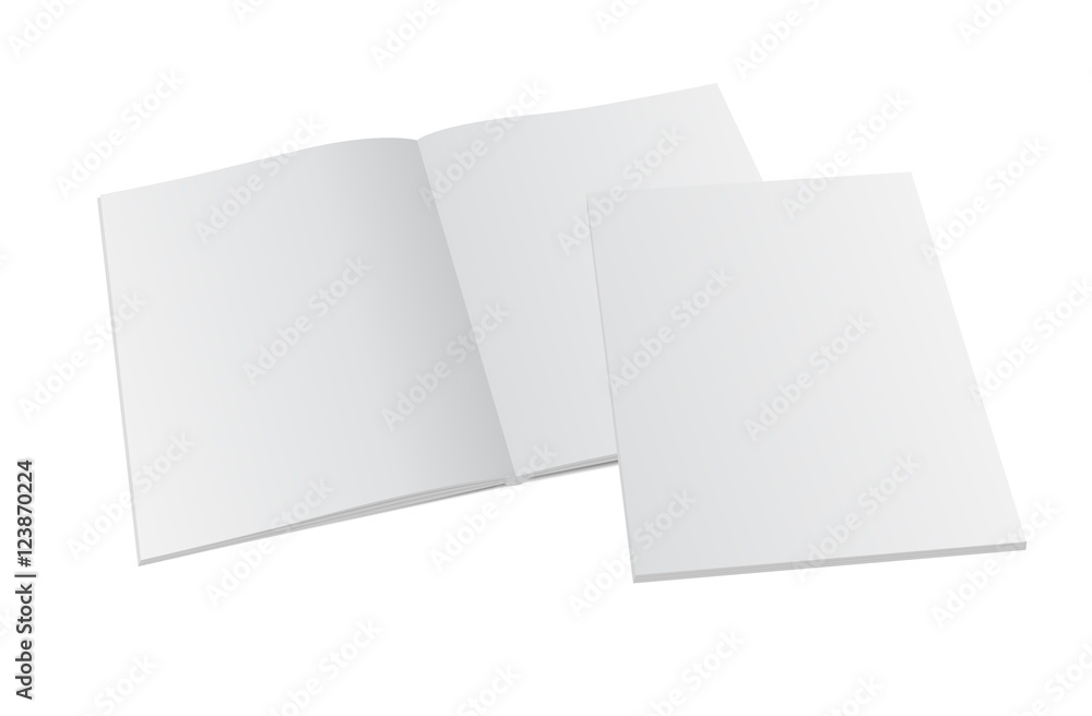 Blank opened magazine mock-up with cover Blank opened magazine mock-up with cover