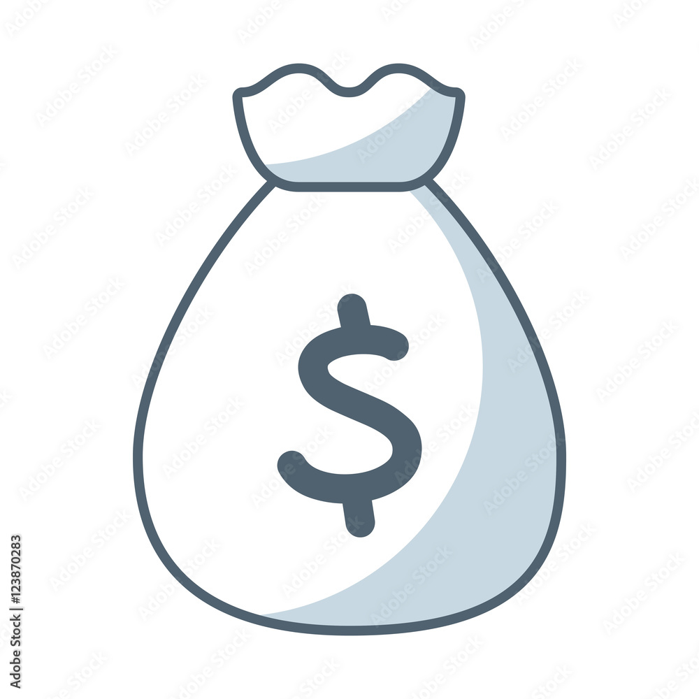 bag money flat line icon vector illustration design bag money flat line icon vector illustration design