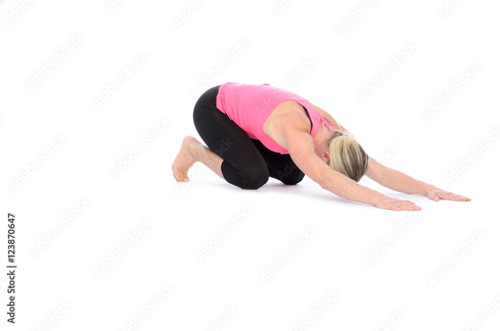 Downward facing bow over white background Downward facing bow over white background