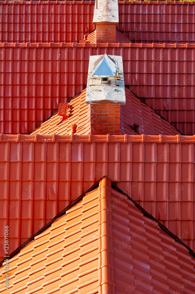 Naklejka premium Red tiles roof
