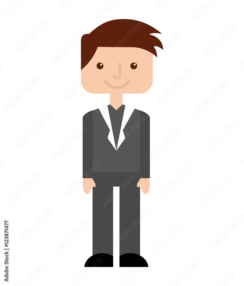 businessman avatar line icon vector illustration design