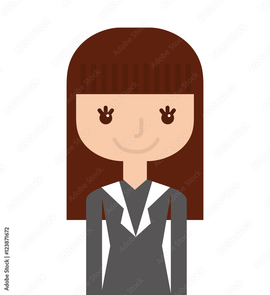 businesswoman avatar line icon vector illustration design