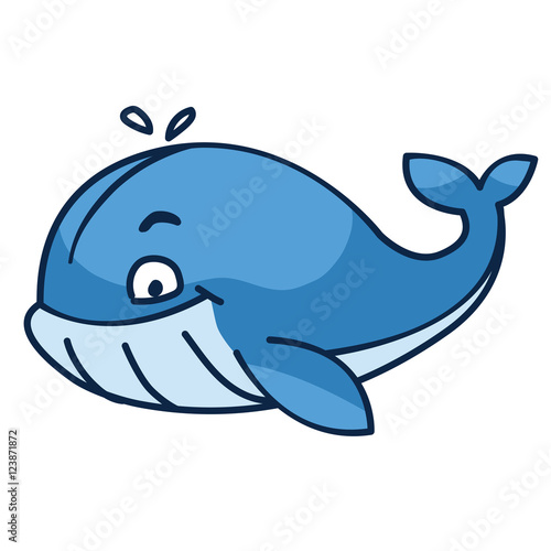 Smiling whale cartoon charactor