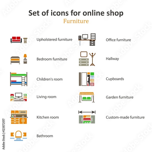 a set of pictures of different furniture sections Online Store