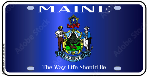 Maine Flag License Plate