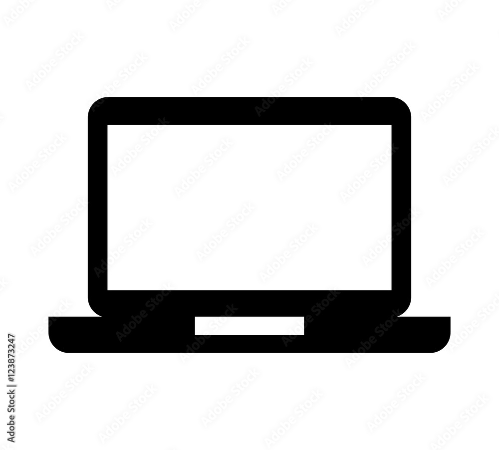 laptop computer flat line icon vector illustration design