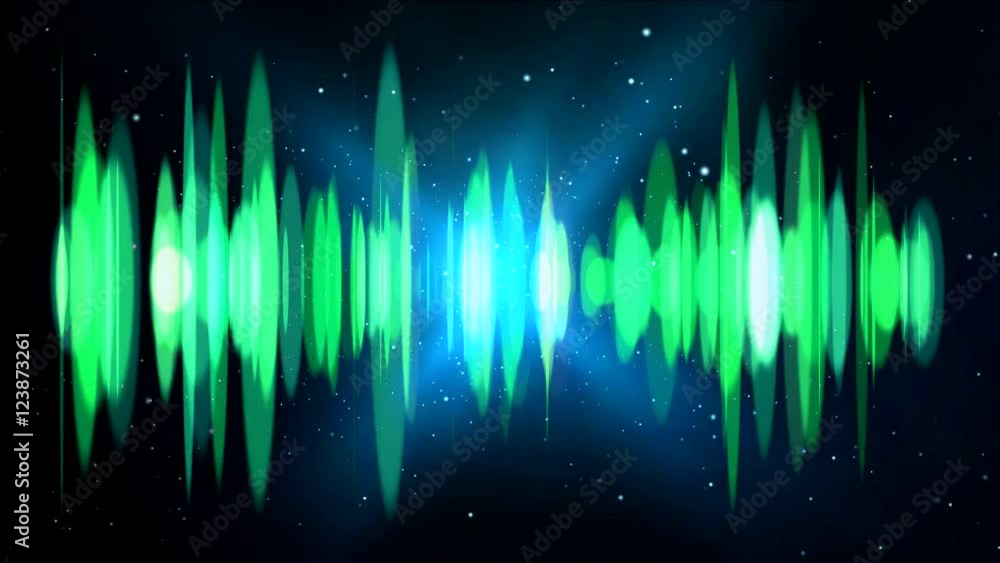 The signal from space. Animated audio signal on the background of the starry sky. The signal from space. Animated audio signal on the background of the starry sky.
