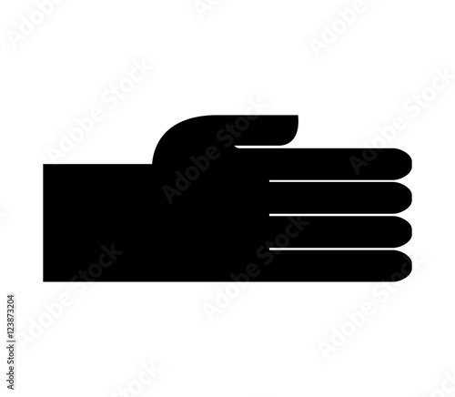 hand human flat line icon vector illustration design