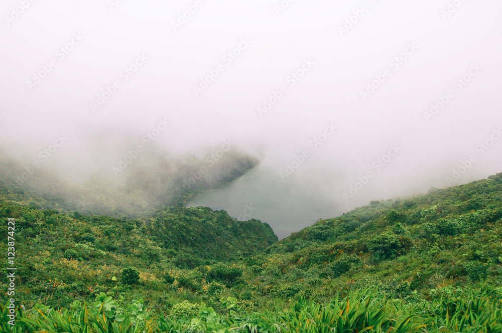 Fototapeta premium Lagoa do fogo in a cloud