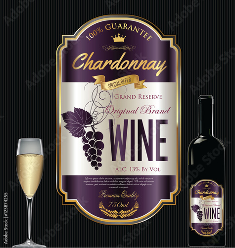 Luxury golden wine label 
