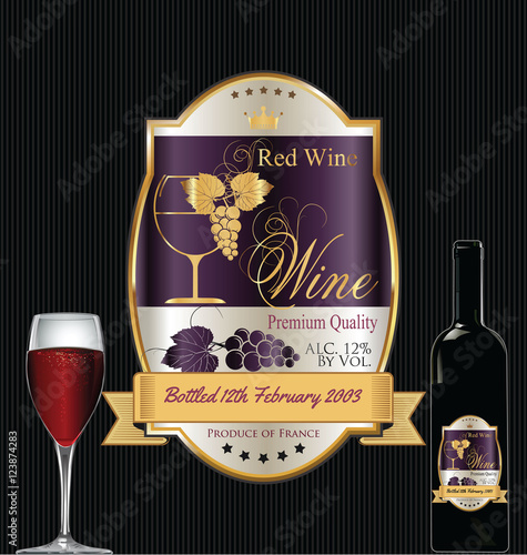 Luxury golden wine label 