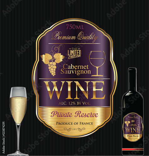 Luxury golden wine label 
