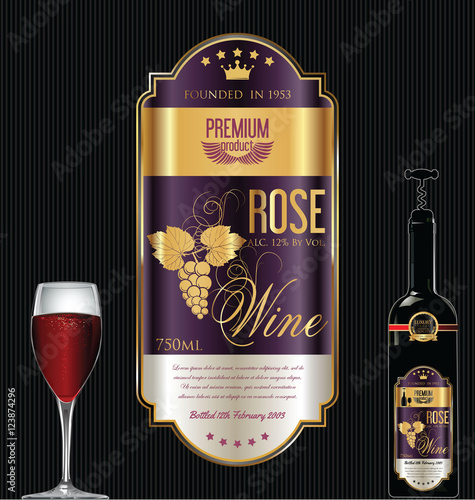 Luxury golden wine label 