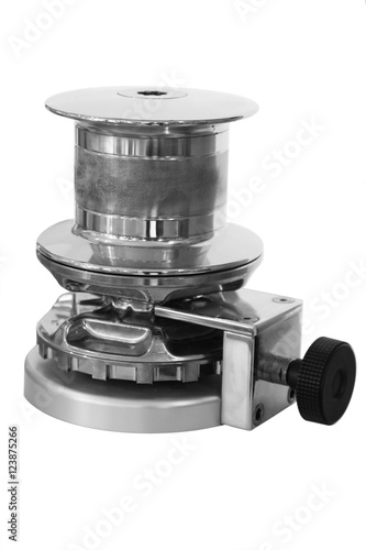 Obraz na płótnie Boat windlass for anchoring isolated on white
